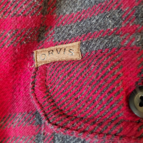 Orvis Men's Heavy Flannel Button Down Pockets - Picture 5 of 12